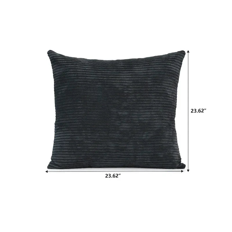 Canapé modulable en forme de L, revêtu de velours côtelé, avec méridienne, pouf et 3 coussins