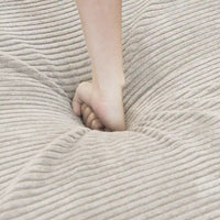 Canapé modulable en forme de L, revêtu de velours côtelé, avec méridienne, pouf et 3 coussins