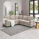 Canapé Sectionnel Moderne en Velours Surdimensionné 89*89, Grand Mobilier d'Intérieur Rembourré Forme L avec Doubles Coussins
