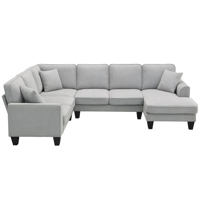 Canapé Sectionnel Moderne en Velours Surdimensionné 89*89, Grand Mobilier d'Intérieur Rembourré Forme L avec Doubles Coussins