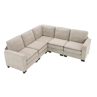 Canapé Sectionnel Moderne en Velours Surdimensionné 89*89, Grand Mobilier d'Intérieur Rembourré Forme L avec Doubles Coussins