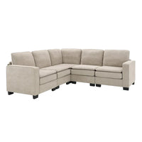 Canapé Sectionnel Moderne en Velours Surdimensionné 89*89, Grand Mobilier d'Intérieur Rembourré Forme L avec Doubles Coussins