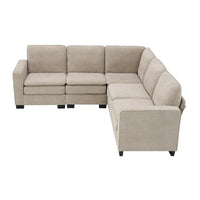 Canapé Sectionnel Moderne en Velours Surdimensionné 89*89, Grand Mobilier d'Intérieur Rembourré Forme L avec Doubles Coussins