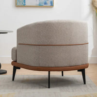 Fauteuil baril bicolore moderne en tissu