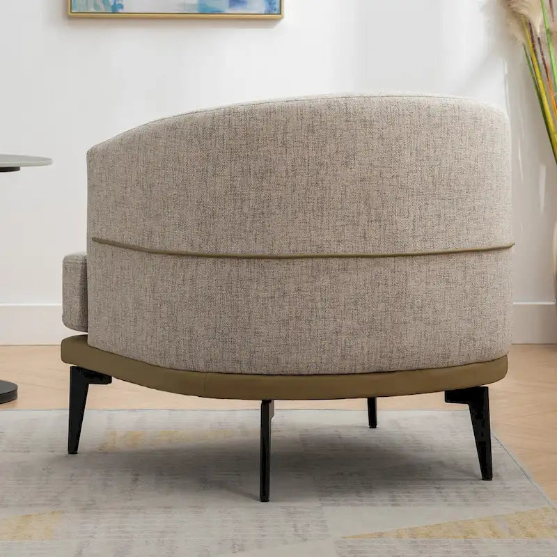 Fauteuil baril bicolore moderne en tissu