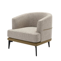 Fauteuil baril bicolore moderne en tissu