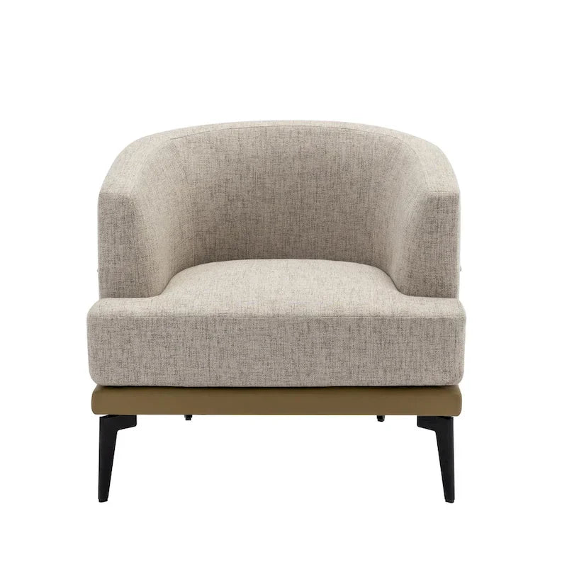 Fauteuil baril bicolore moderne en tissu