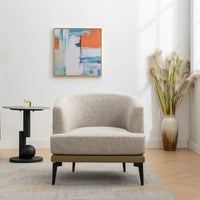Fauteuil baril bicolore moderne en tissu