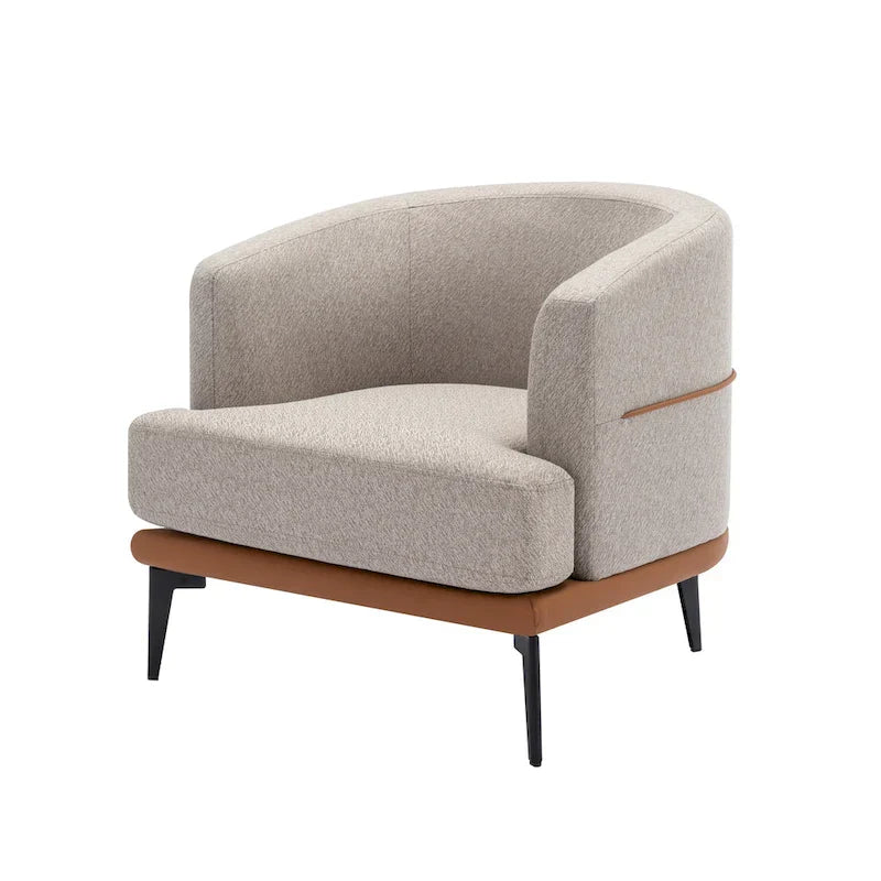 Fauteuil baril bicolore moderne en tissu
