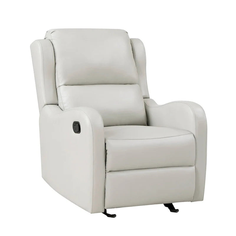 Fauteuil Inclinable Manuel Planeur Kim 39 Pouces, Similicuir Blanc Cassé