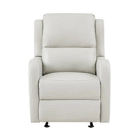 Fauteuil Inclinable Manuel Planeur Kim 39 Pouces, Similicuir Blanc Cassé