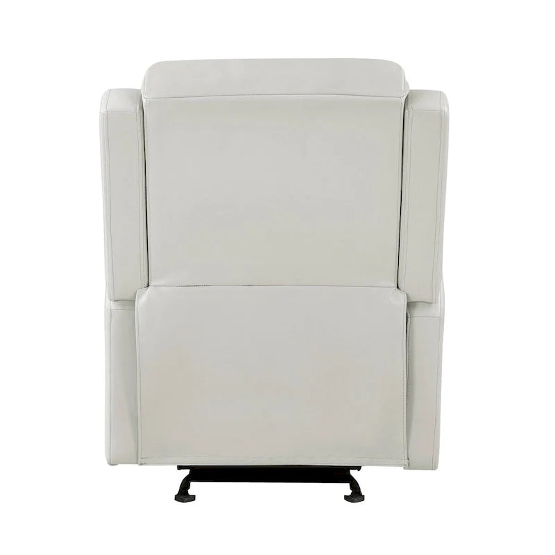 Fauteuil Inclinable Manuel Planeur Kim 39 Pouces, Similicuir Blanc Cassé