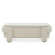 Banc rembourré en lin avec grand espace de rangement - 51.5L x 20.5W x 17H