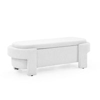 Banc rembourré en lin avec grand espace de rangement - 51.5L x 20.5W x 17H