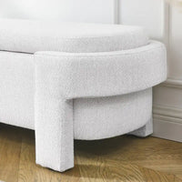 Banc rembourré en lin avec grand espace de rangement - 51.5L x 20.5W x 17H