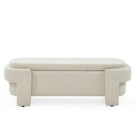 Banc rembourré en lin avec grand espace de rangement - 51.5L x 20.5W x 17H
