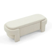 Banc rembourré en lin avec grand espace de rangement - 51.5L x 20.5W x 17H