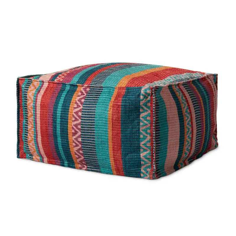 Alexander Home pouf bohème du sud-ouest à rayures