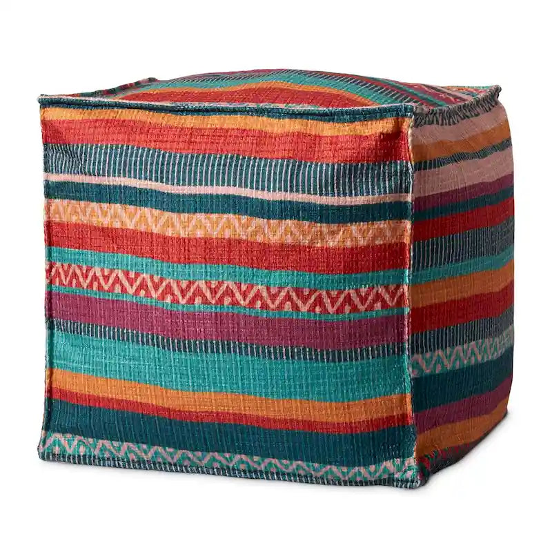 Alexander Home pouf bohème du sud-ouest à rayures