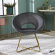 Fauteuil d'appoint en velours soyeux avec base dorée