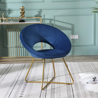 Fauteuil d'appoint en velours soyeux avec base dorée