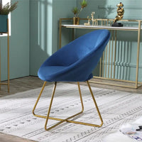 Fauteuil d'appoint en velours soyeux avec base dorée