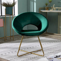 Fauteuil d'appoint en velours soyeux avec base dorée