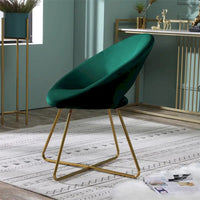 Fauteuil d'appoint en velours soyeux avec base dorée