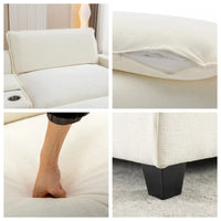 Canapé d'angle en chenille de 112,6 po avec deux poufs amovibles