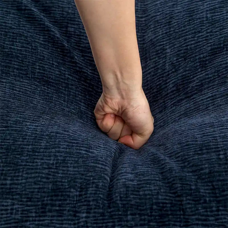 Canapé d'angle en chenille de 112,6 po avec deux poufs amovibles