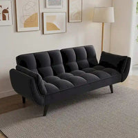 Canapé Futon 57, Canapé-lit Pliant Convertible Fauteuil Inclinable pour Salon