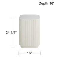 Table d'appoint plissée moderne blanche large 16 Studio 55D Murphy