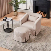 Fauteuil pivotant avec ottoman, Fauteuil d'appoint pivotant pour salon