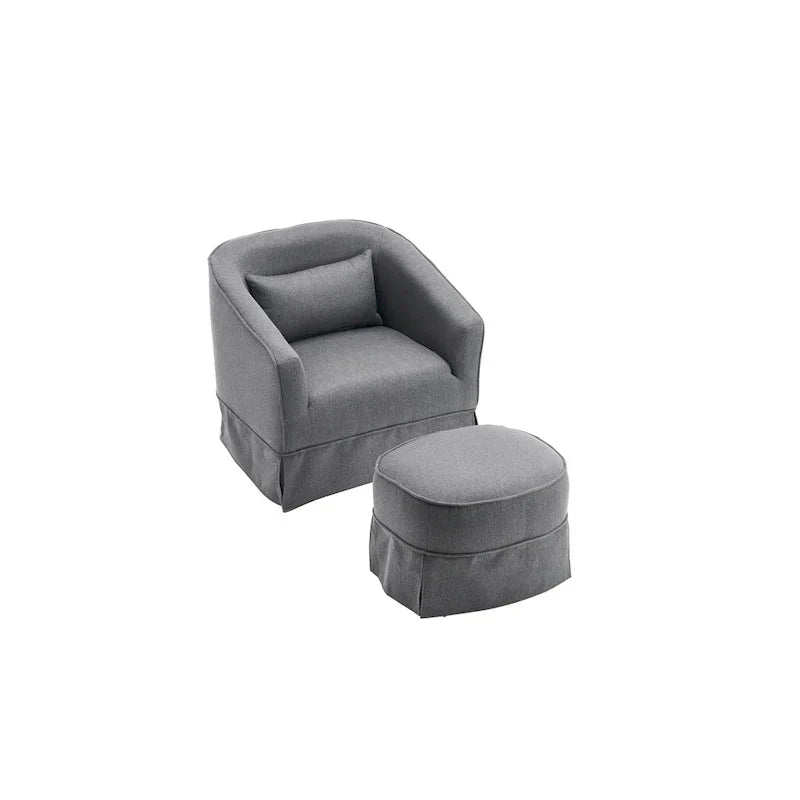 Fauteuil pivotant avec ottoman, Fauteuil d'appoint pivotant pour salon