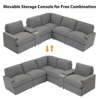 Canapé sectionnel d'angle inclinable électrique home cinéma 104 pouces avec boîte de rangement, porte-gobelets, ports USB et prise de courant