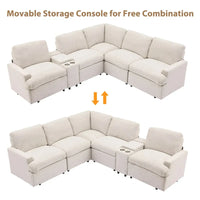 Canapé sectionnel d'angle inclinable électrique home cinéma 104 pouces avec boîte de rangement, porte-gobelets, ports USB et prise de courant