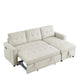 Canapé-lit sectionnel réversible beige de 78,5 pouces avec chaise longue de rangement et pochette latérale - 78,5 larg. x 49 prof. x 31 haut.