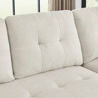 Canapé-lit sectionnel réversible beige de 78,5 pouces avec chaise longue de rangement et pochette latérale - 78,5 larg. x 49 prof. x 31 haut.