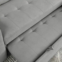 Canapé-lit sectionnel réversible beige de 78,5 pouces avec chaise longue de rangement et pochette latérale - 78,5 larg. x 49 prof. x 31 haut.