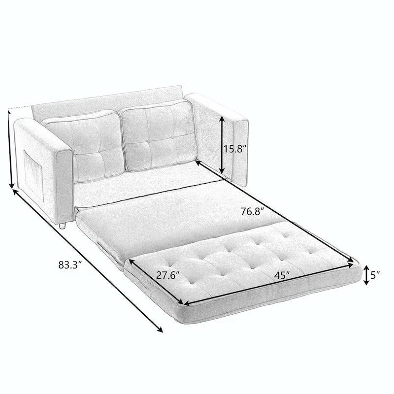Canapé pliable 3 plis, canapé-lit futon convertible