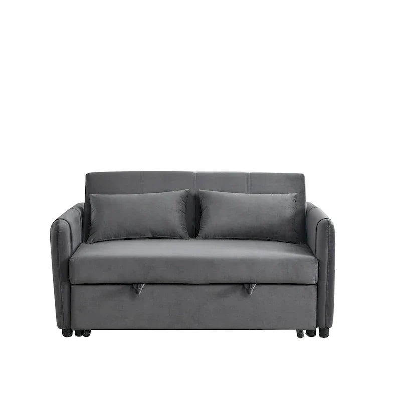 Canapé double en velours polyvalent 3-en-1 avec lit gigogne