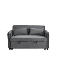 Canapé double en velours polyvalent 3-en-1 avec lit gigogne