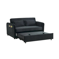 Canapé double en velours polyvalent 3-en-1 avec lit gigogne