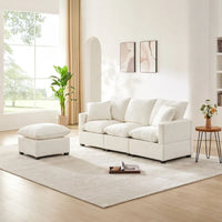 Canapé sectionnel modulaire moderne en chenille avec 2 coussins