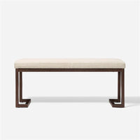 Banc design contemporain en tissu bouclé