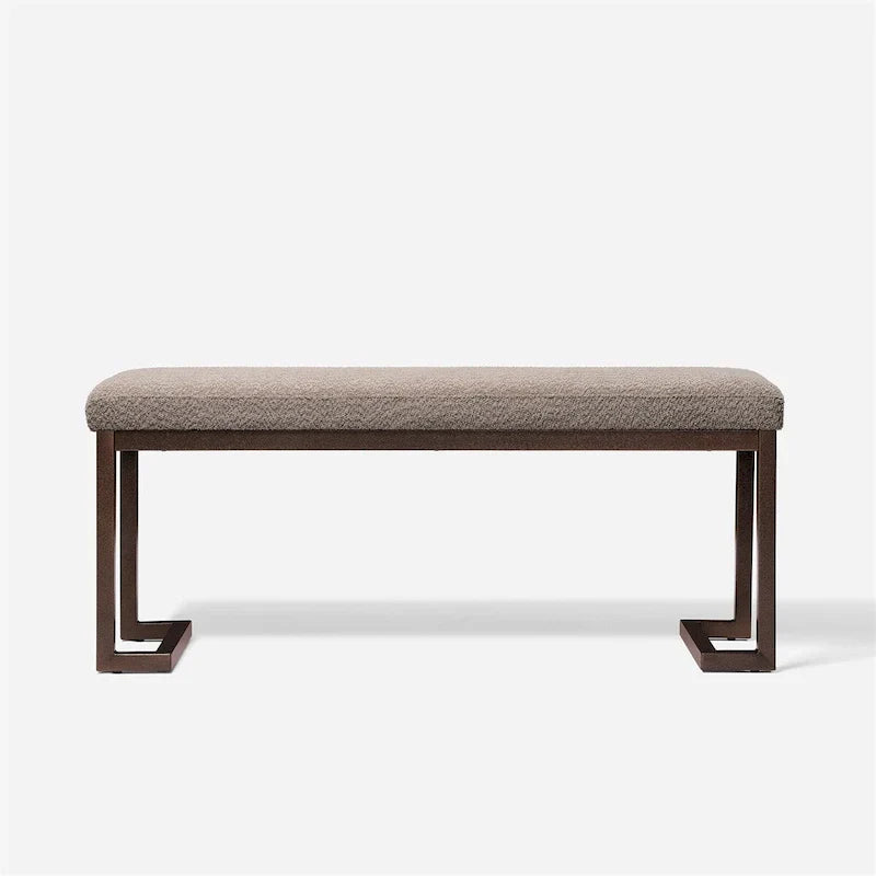Banc design contemporain en tissu bouclé