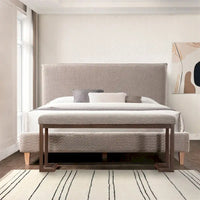 Banc design contemporain en tissu bouclé