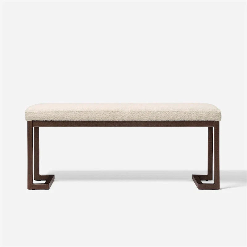 Banc design contemporain en tissu bouclé