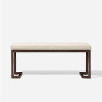 Banc design contemporain en tissu bouclé