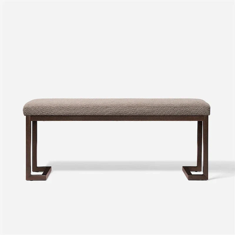 Banc design contemporain en tissu bouclé